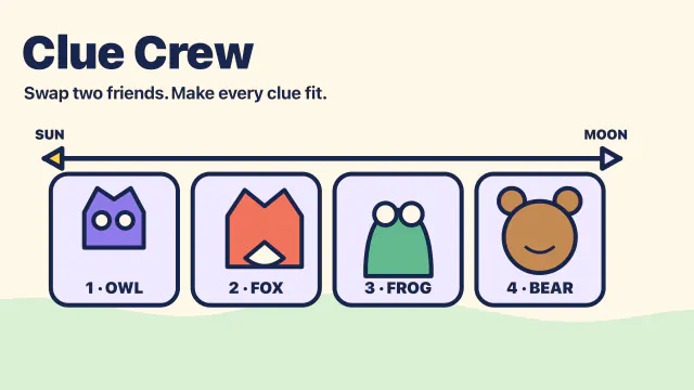 Four original picnic friends in a clue row