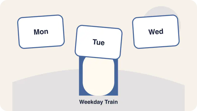 Word cards for Weekday Train