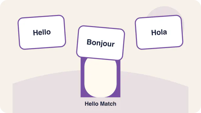 Word cards for Hello Match