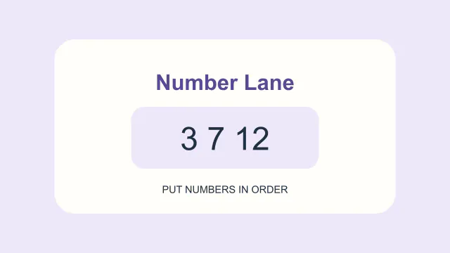 Original Number Lane number practice illustration