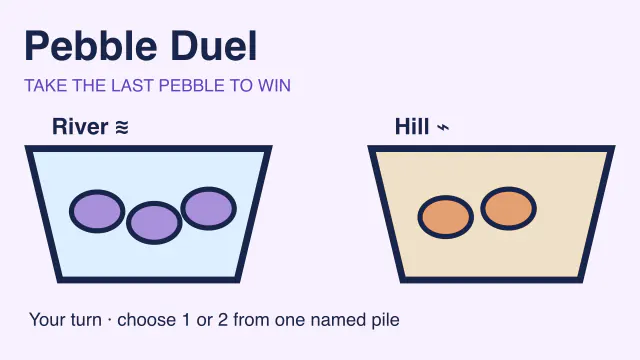 River and Hill pebble bowls in Pebble Duel